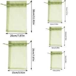 1-200pcs Organza Drawstring Pouches, Gift Bags Candy Jewelry Party Wedding Favor Bags Gift for Christmas Candy Wedding Birthday