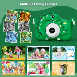 Kids Digital Camera with 32GB Card Dinosaur Mini Camera Toys 1080P HD Vlogging Photography Camera for Christmas Birthday Gifts