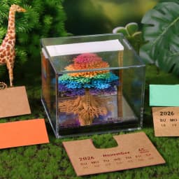 2027 3D Calendar Memo Pad Led Time Piece Calendar Tree of Chakra Desk Calendar Paper Carving Sticky Calendar For Christmas Gifts