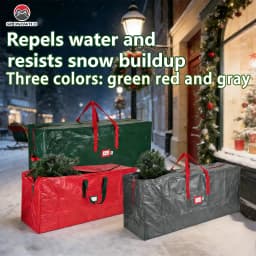 Christmas Tree Storage Bag, Fits 4FT to 9FT Artificial Trees, Waterproof Xmas Storage Box with Durable Handles
