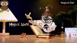 Magical World Owl Doctor Magic Book and Lights Building Blocks Bricks Animal Bird Models Boys Assembly Toys Kid Christmas Gifts