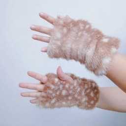 Christmas Deer Pattern Dew Finger Hair Gloves Elk Series Faux Fur Japanese Half Finger Winter Fawn Spot Warm Plush Accessories