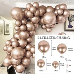 Chrome Gold Balloons Garland 5 10 12 18inch Metallic Gold Chrome Balloons Arch for Birthday Christmas Wedding Party Decorations