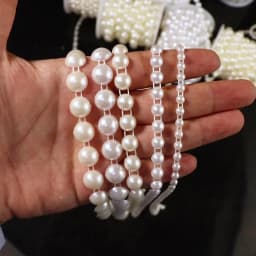 5yards/roll ABS Imitation Pearl Half Round Pearls Chain 4-10mm Cotton Thread Beads Chain For Wedding Party Christmas Decoration