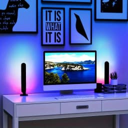 RGB Music Rhythm Lights Upgraded USB Rechargeable Model Christmas Decoration Desktop RGB Light Bar Music Rhythm