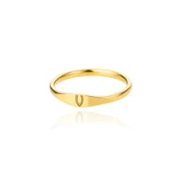 Fashion Initial Signet Ring 7 Size Gold Color Dainty Rings Women Stainless Steel Letters Wedding Christmas Jewelry Accessories