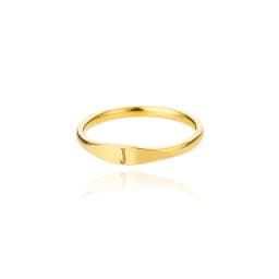 Fashion Initial Signet Ring 7 Size Gold Color Dainty Rings Women Stainless Steel Letters Wedding Christmas Jewelry Accessories