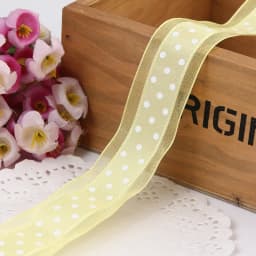 1''25mm 1meter Bilateral Organza Printing Polka Dots Ribbon Handmade Hair Bow Party Christmas Wedding Decor DIY Sewing Fabric