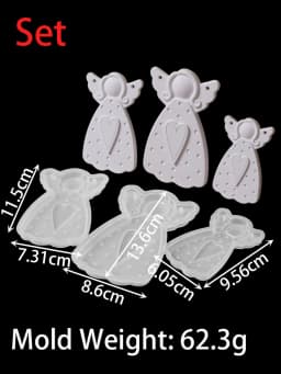 Heart Dot Texture Dress Girl Mold DIY Handmade Faceless Angel Plaster Resin Craft Silicone Molds Home Christmas Tree Decor