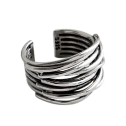 BF CLUB 925 Sterling Rings for Women Fashion Geometric Handmade Irregular Strip Ring Party Christmas Gift