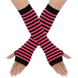 Warmer Knitted Long Fingerless Gloves Elbow Mittens Christmas Acces Gift Fashion Women Emo Gloves Lady Striped Elbow Gloves