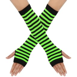 Warmer Knitted Long Fingerless Gloves Elbow Mittens Christmas Acces Gift Fashion Women Emo Gloves Lady Striped Elbow Gloves