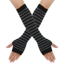 Warmer Knitted Long Fingerless Gloves Elbow Mittens Christmas Acces Gift Fashion Women Emo Gloves Lady Striped Elbow Gloves