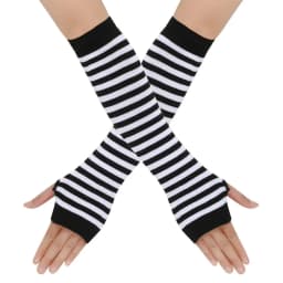 Warmer Knitted Long Fingerless Gloves Elbow Mittens Christmas Acces Gift Fashion Women Emo Gloves Lady Striped Elbow Gloves