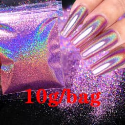 0.2mm Christmas Laser Chrome Red Glitter Powder 10G Ultra Fine Holographic Nail Pigment for Nail Gel Polish Reflective Pigment