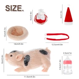 Lifelike Reborn Pig Dolls Mini Soft Silicone Pig Doll Cute Miniature Reborn Pig Doll Kid Birthday Christmas Gifts
