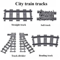 Creative MOC City Traffic Straight Track Curve Lane Change and Track Building Blocks for Children-Boys' Christmas Gift