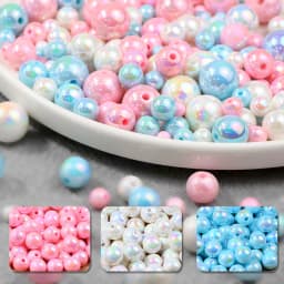 Tri-Color Mixed Christmas Halloween AB Loose Bead 6 8 10 12 14 16mm For Jewelry Making Handmade Craft Supplies Bracelet Necklace