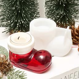Christmas Boots Shoes Candle Holder Silicone Mold DIY Table Decoration Crystal Drop Glue Epoxy Resin Mold Christmas Craft Gifts