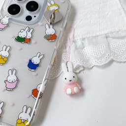 Kawaii Miffy Cute Phone Chain Cartoon Ins Style Keychain Couple Backpack Decoration Pendant Birthday Christmas Gift Toy for Girl