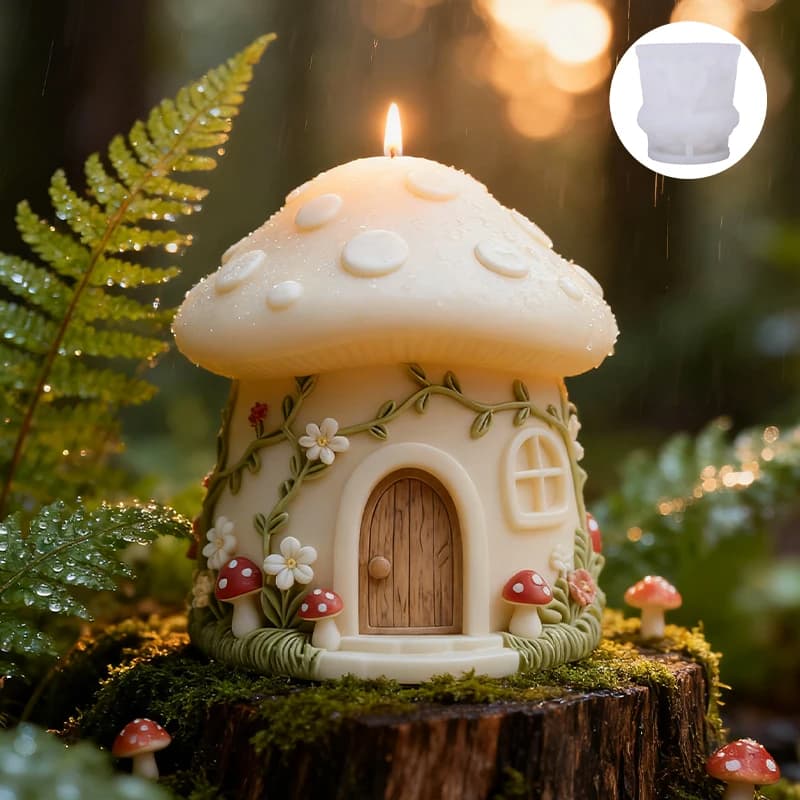 Fantasy mushroom candle mold, reusable DIY candle/resin handmade mold, fantasy home Christmas decoration,