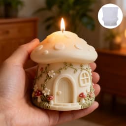 Fantasy mushroom candle mold, reusable DIY candle/resin handmade mold, fantasy home Christmas decoration,