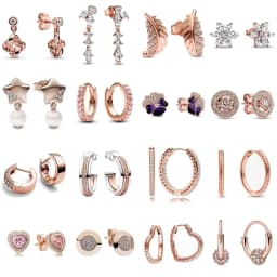 Rose Gold Color 925 Silver Sterling Flower Stud Earrings, Fit Women's Festival Christmas Charm Jewelry Gifts
