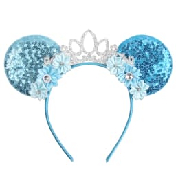 NEW Frozen Snowflake Mouse Ears Headband Girls Boys Sequin 5"Bow Hairband Christmas Festival Party Cosplay Hair Accessories