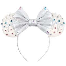 NEW Frozen Snowflake Mouse Ears Headband Girls Boys Sequin 5"Bow Hairband Christmas Festival Party Cosplay Hair Accessories