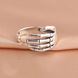 925 Sterling Silver Skeletal Hand Open Rings For Women Party Luxury Designer Jewelry Christmas Accessories