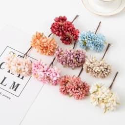 6Pcs 11Cm Artificial Flowers Silk Mini Carnation Wedding Handicraft Wreath Accessories Christmas Diy Home Decortion Scrapbooking