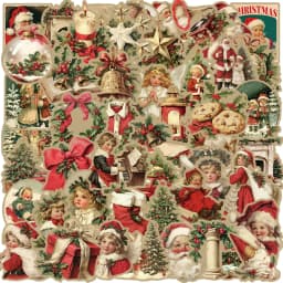 50pcs Retro Cute Santa Claus Christmas Cartoon Stickers Laptop Phone Scrapbook Suitcase Wall Sticker Kids Classics Toys