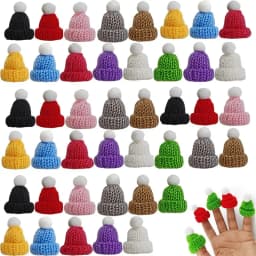 10-50Pcs Mini Knitting Hats Christmas DIY Craft Knitting Doll Hats Mini Wool Hat for Christmas Tree Ornaments DIY Hair Accessory