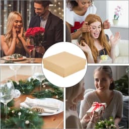 24 Pcs Cardboard Jewelry Boxes 3.54×3.54x1.18 Square Cardboard Box Paper Kraft Paper Gift Packaging Box for Christmas