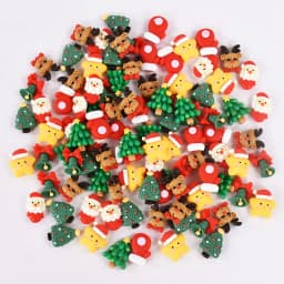 20pcs Mini Christmas Resin Figurine Crafts Cute Reindeer Xmas Tree Santa Claus Flatback Cabochon Ornaments DIY New Year Gifts