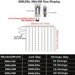 1pc 6x3/3x3/3x2/3x1m USB LED Curtain String Lights Bedroom Christmas Garland Fairy Lamp Wedding Party Home Decoration Lighting