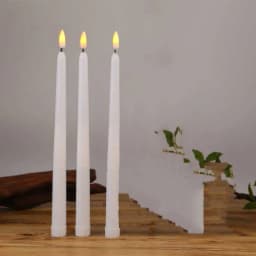 3/6/12 Pieces White Flameless Decorative Christmas Candles ,Smokeless LED Taper Candles With Yellow/Warm White Light