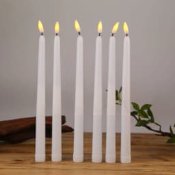 3/6/12 Pieces White Flameless Decorative Christmas Candles ,Smokeless LED Taper Candles With Yellow/Warm White Light