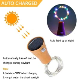 Solar 10LED 15LED 20LED Wine Bottle Lights Cork Shape Fairy Lights Garland Christmas Light Copper Wire Home Room Decoration Lamp