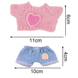 Doll Clothes 3 Pcs Set For labubu 17cm Plush Doll Accessories Girl's Toys Birthday And Christmas Gifts