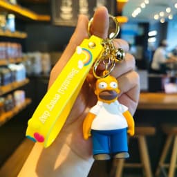Cartoon The Simpsons Keychain Lisa Bart Homer J. Simpson Keyring Backpack Creative Car Key Chain Accessorie Toys Christmas Gifts