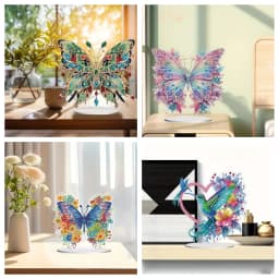1 DIY Crystal Diamond Painting Decorative Item with Butterfly and Hummingbird Patterns Made of Acrylic Material for Christmas