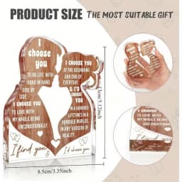 2D Flat, I Love You Gifts for Her Him Wife Husband Boyfriend Girlfriend Romantic Birthday Valentine'S Day Christmas Love Gift