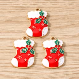 Tusember 10pcs Enamel Christmas Gingerbread House Charms for Christmas Necklaces Earrings Bracelets Pendant Craft