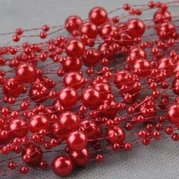 10M 3-8mm Beads Garland Pearl Strands Fish Chain Ribbon for Christmas Tree Wreath Gift Wrapping Decoration