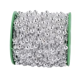 10M 3-8mm Beads Garland Pearl Strands Fish Chain Ribbon for Christmas Tree Wreath Gift Wrapping Decoration