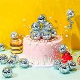 10-30pcs Mini Disco Ball Ornaments Reflective Glass Silver Baubles for Mardi Gras Disco Party Decor Sparkling Christmas DIY Gift