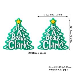10Pcs/Lot New Christmas Tree Silicone Focal Beads For Jewelry Making DIY Beaded Pens Keychains Gifts Handmade Accessories