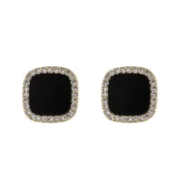Korean Full Rhinestone Crystal Black Square Stud Earring for Women Simple Geometry Temperament Jewelry Christmas Girlfriend Gift