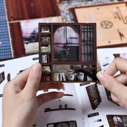 New Moss Lamp & Garden DIY Wooden Bookend 3D Puzzle - Hand Assembly Miniature House Model, Home Decor, Christmas Black Friday